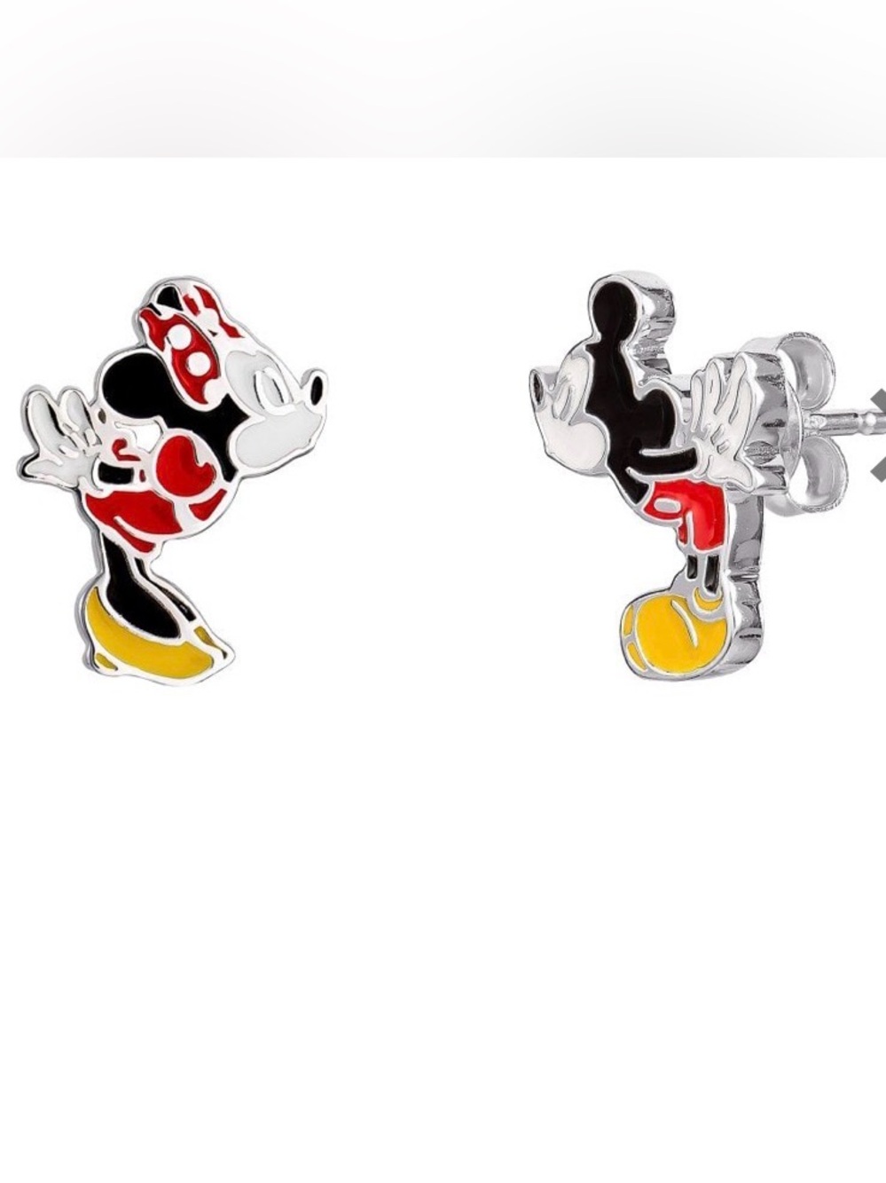 Disney Kissing Mickey & Minnie
Mouse Enamel Stud Earrings NEW